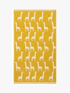 John Lewis ANYDAY Giraffes Face Cloth (Set of 2), Mustard