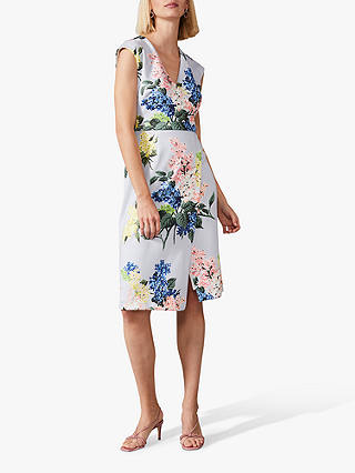 Phase Eight Frannie Floral Scuba Dress, Mineral