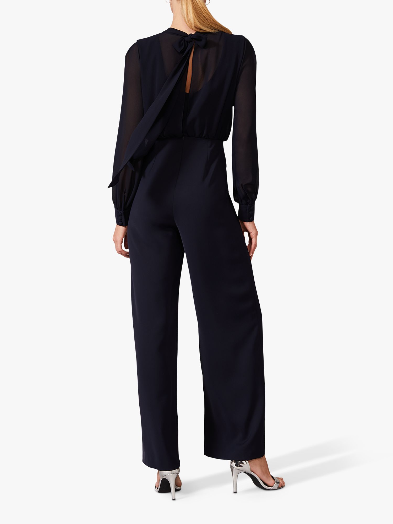 Phase Eight Jass Chiffon Bodice Jumpsuit Navy At John Lewis And Partners