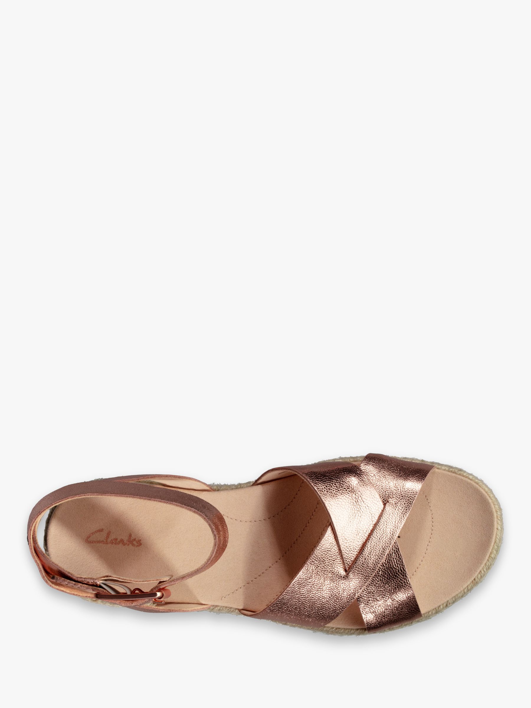 rose gold clarks sandals