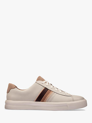 Clarks Un Maui Low Top Lace Up Leather Trainers, Natural