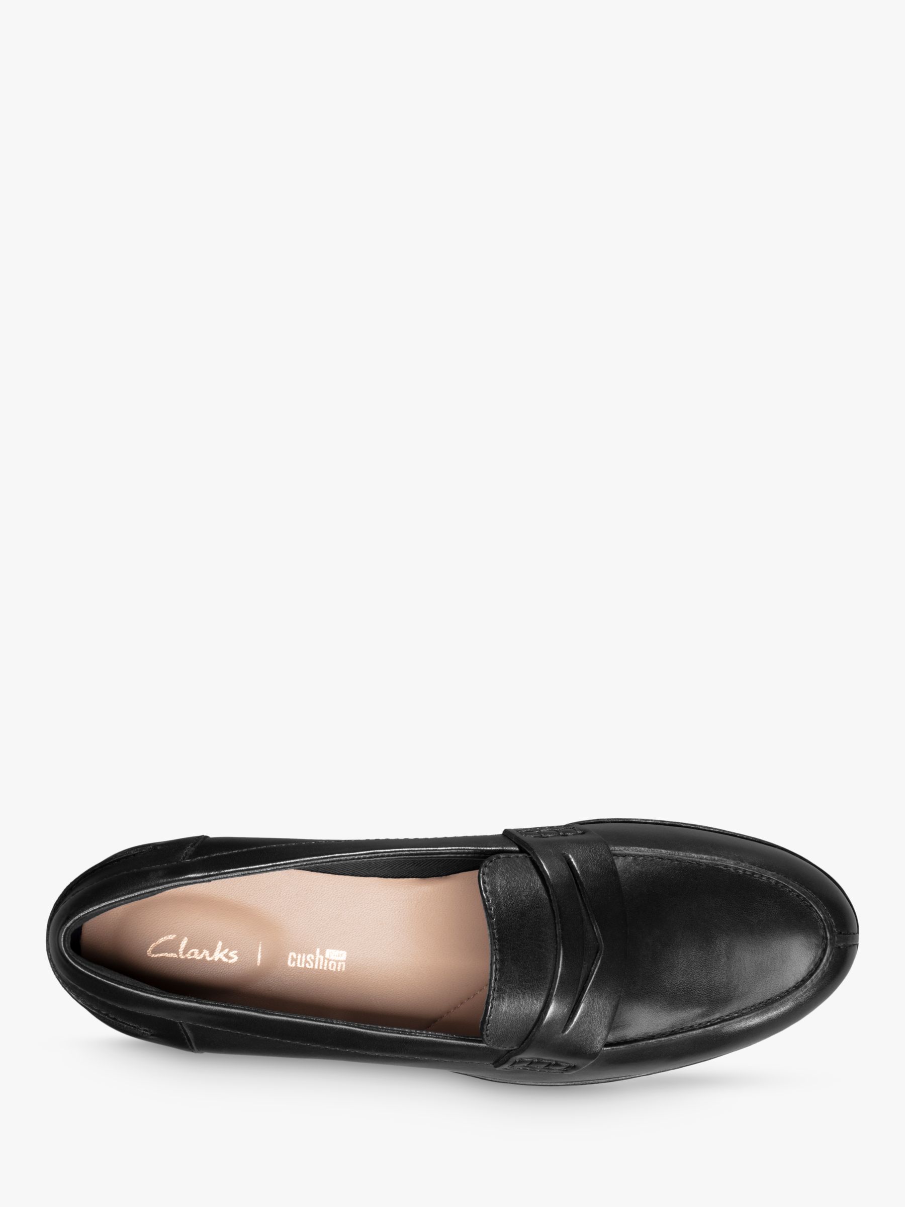 Clarks Hamble Leather Loafers, Black at John Lewis & Partners
