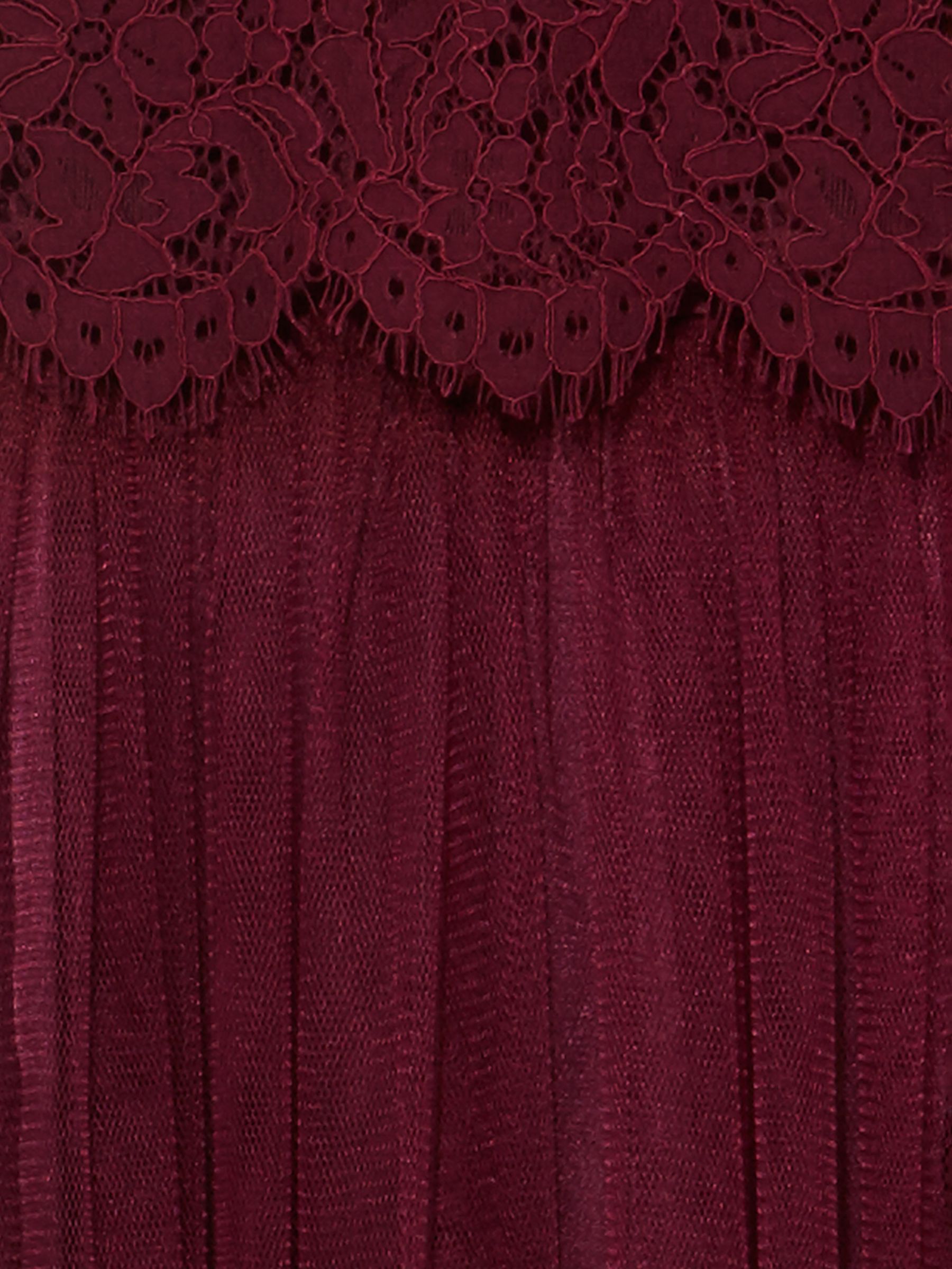Phase Eight Kiera Lace Tulle Maxi Dress, Berry, 14