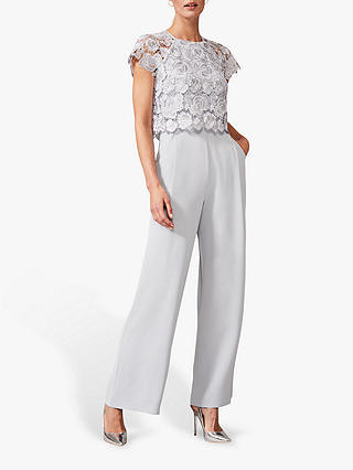Phase Eight Brandie Lace Bodice Jumpsuit, Mineral