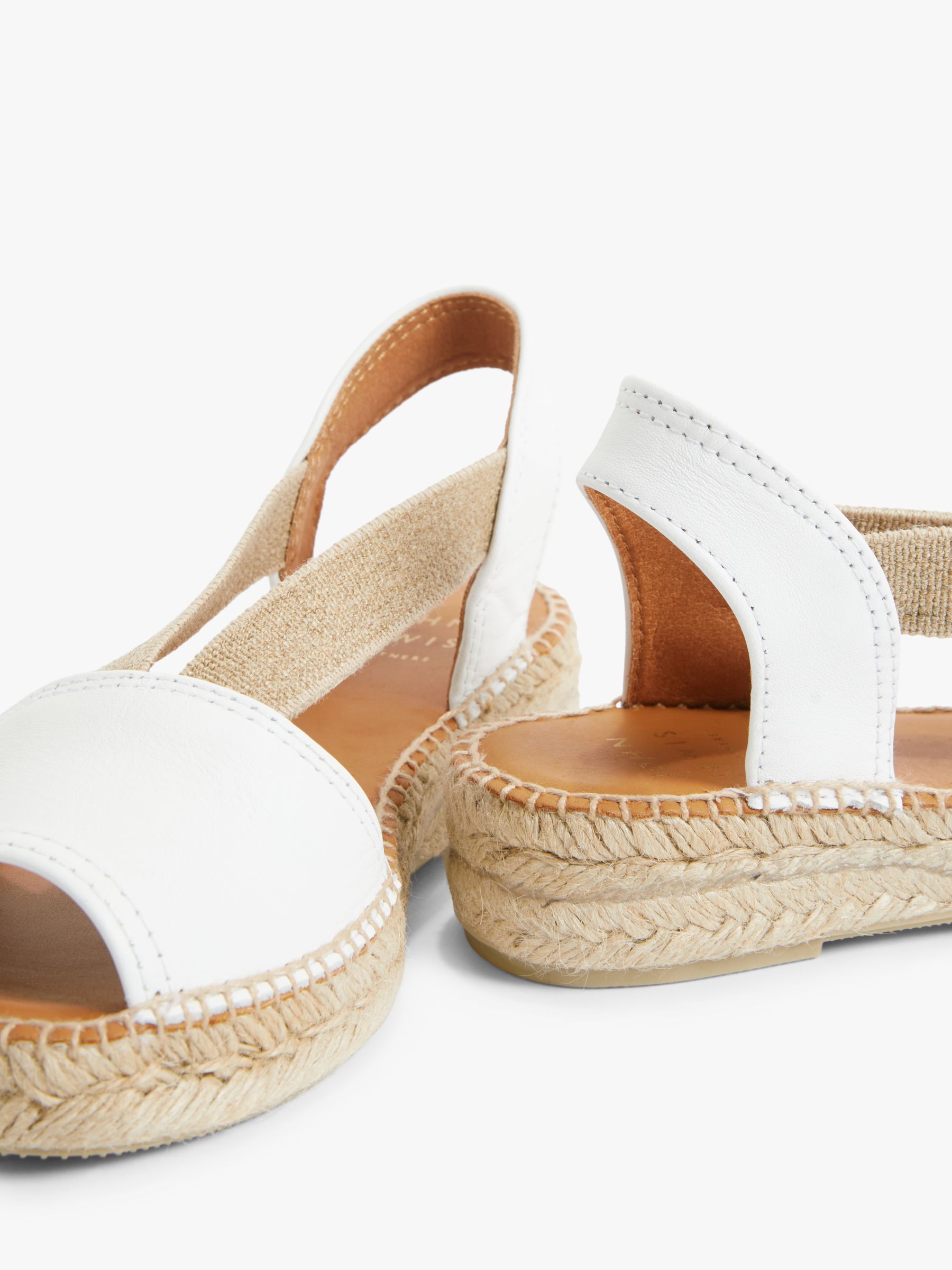 John Lewis Kalley Leather Espadrille Sandals, White, 4