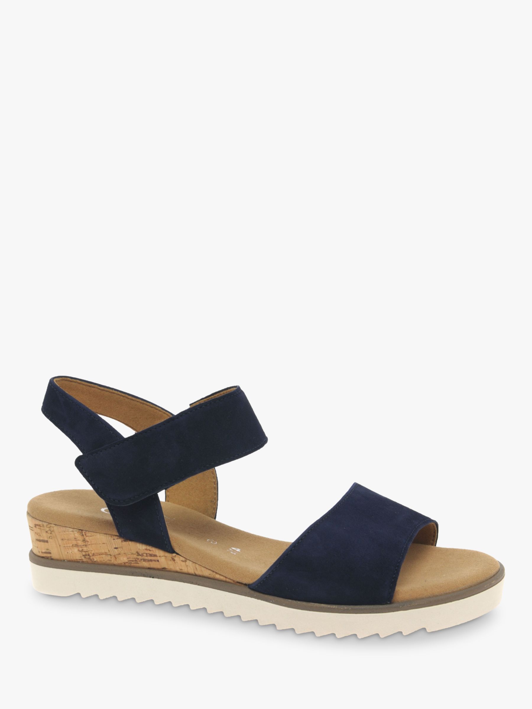 Gabor Raynor Suede Wide Fit Sandals, Blue at John Lewis & Partners