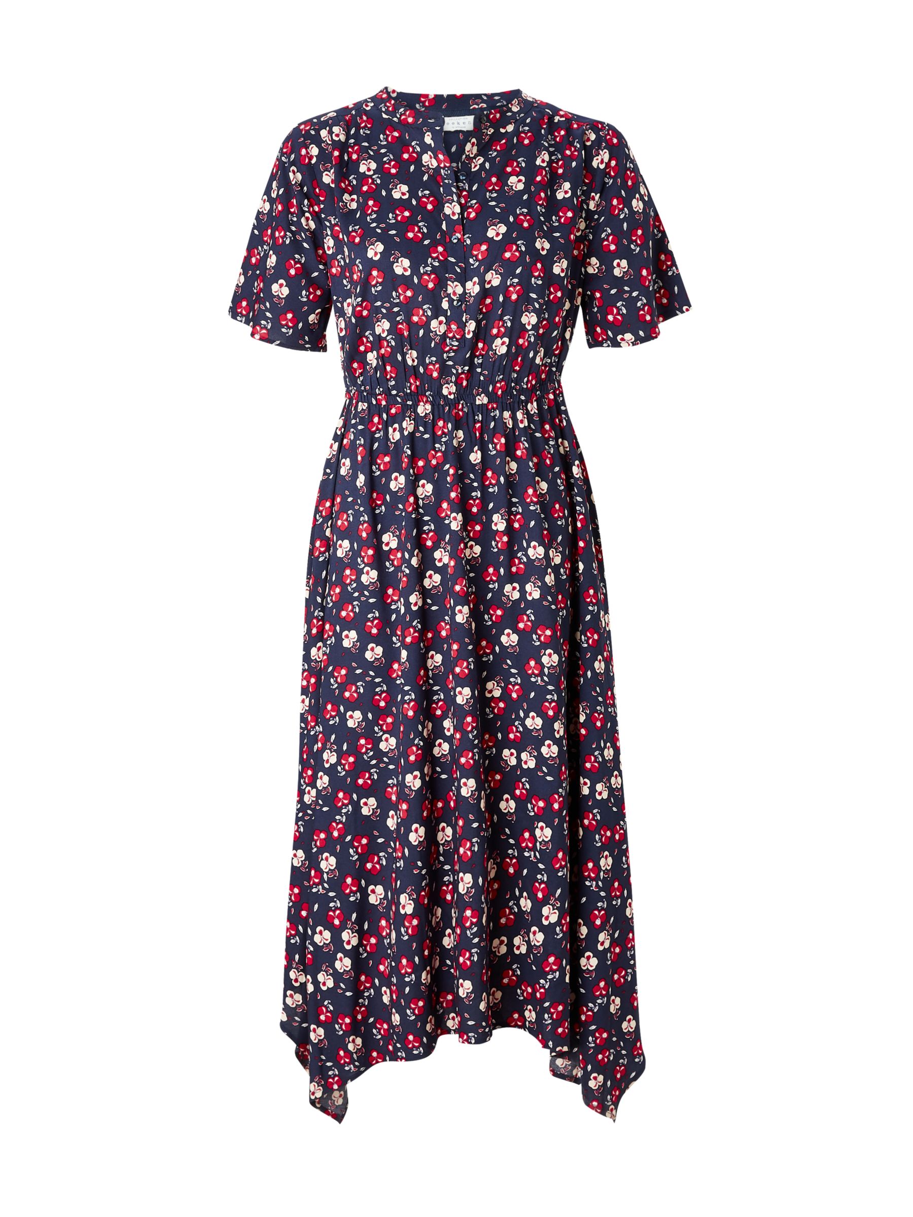 Collection WEEKEND by John Lewis Floral Handkerchief Hem Midi Dress ...