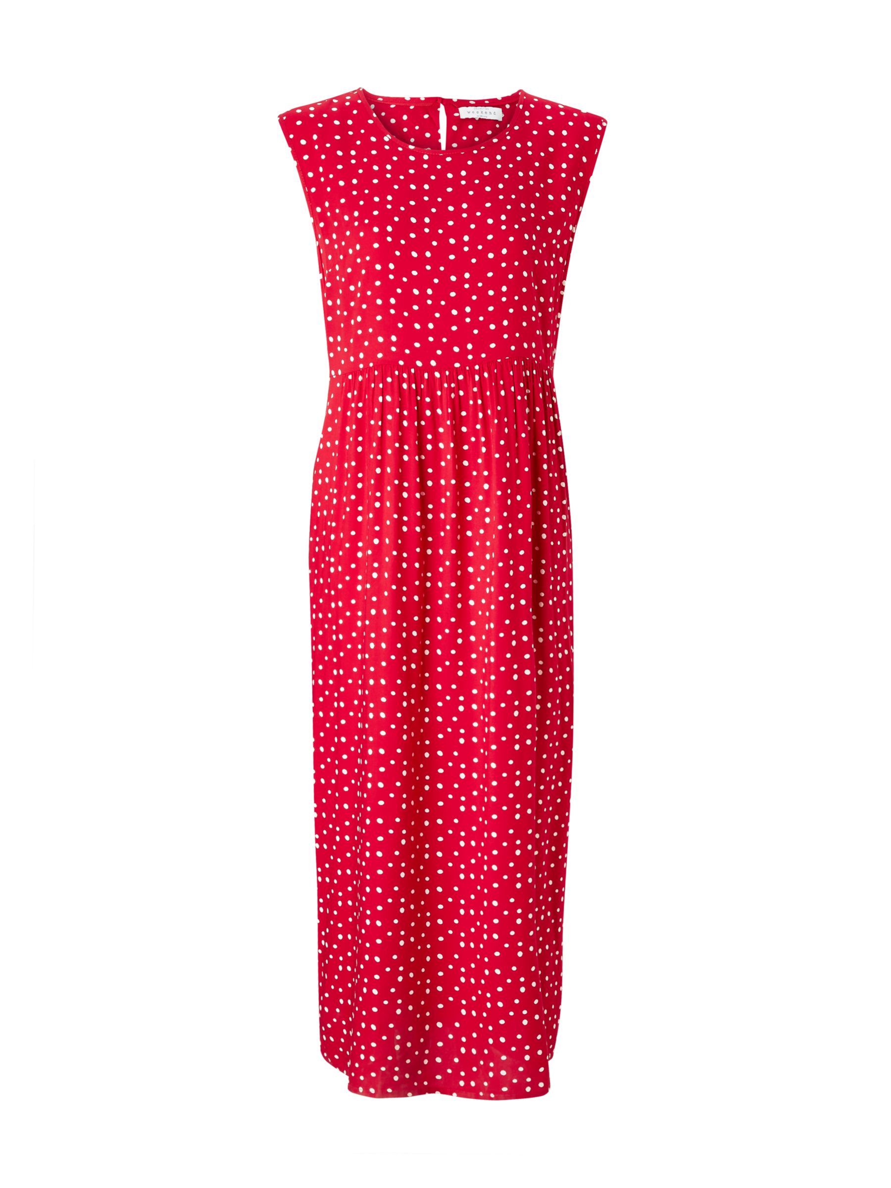 Collection WEEKEND by John Lewis Sleeveless Polka Dot Dress, Red/White