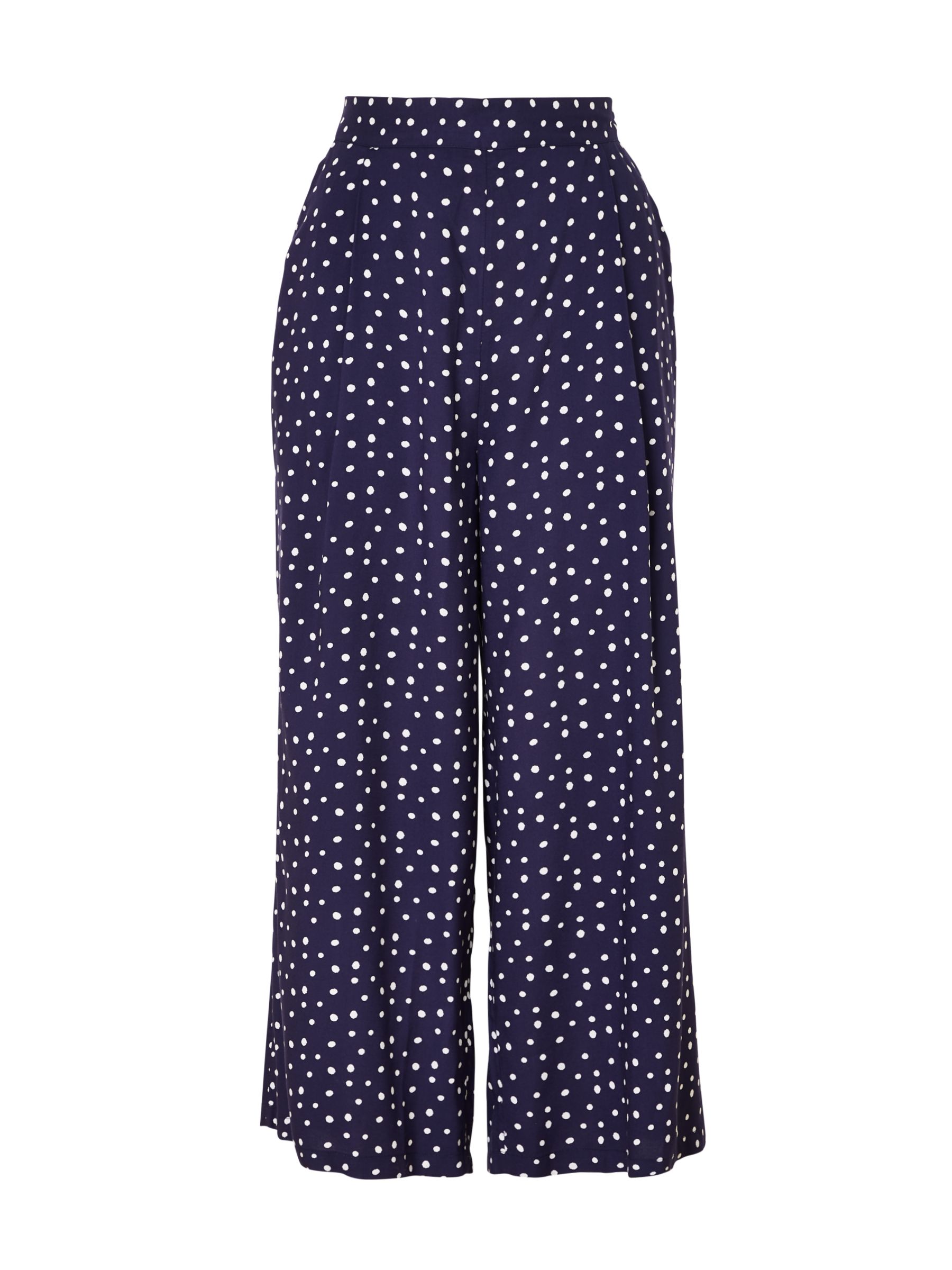 Collection WEEKEND by John Lewis Polka Dot Wide Leg Culottes, Navy