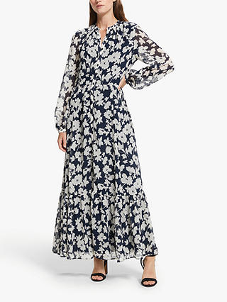 Somerset by Alice Temperley Floral Maxi Dress, Navy