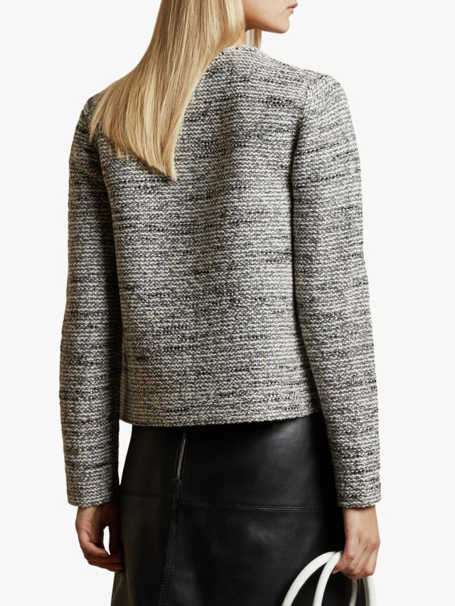 Lace Trim Boucle Jacket In Cream – FS Collection (London)