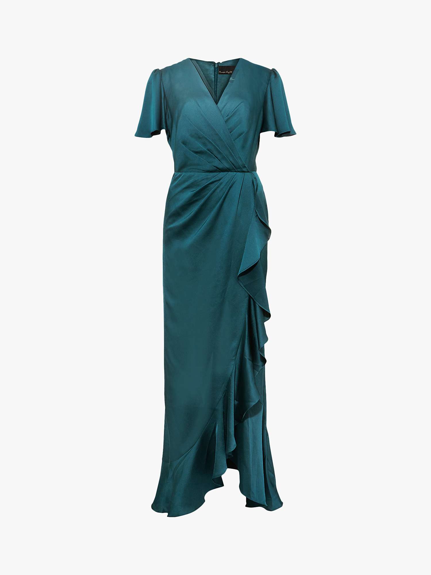 Buy Phase Eight Philippa Frill Maxi Dress, Peacock Green Online at johnlewis.com