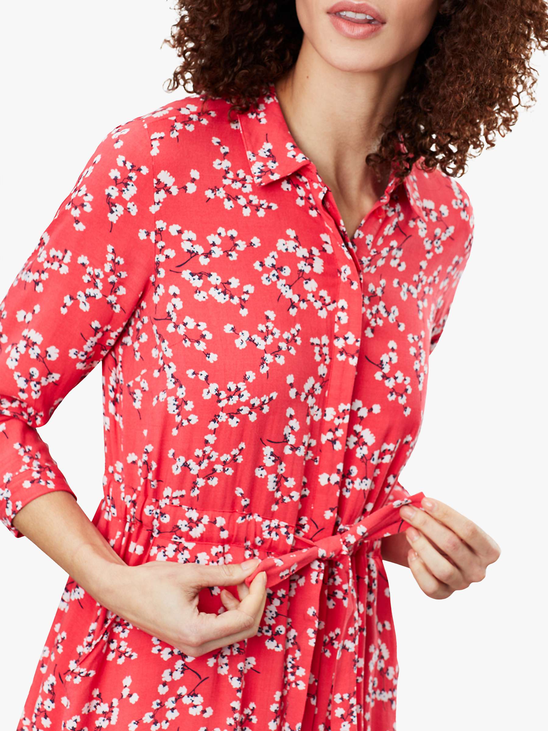Joules Winslet Floral Button Dress, Red Ditsy at John