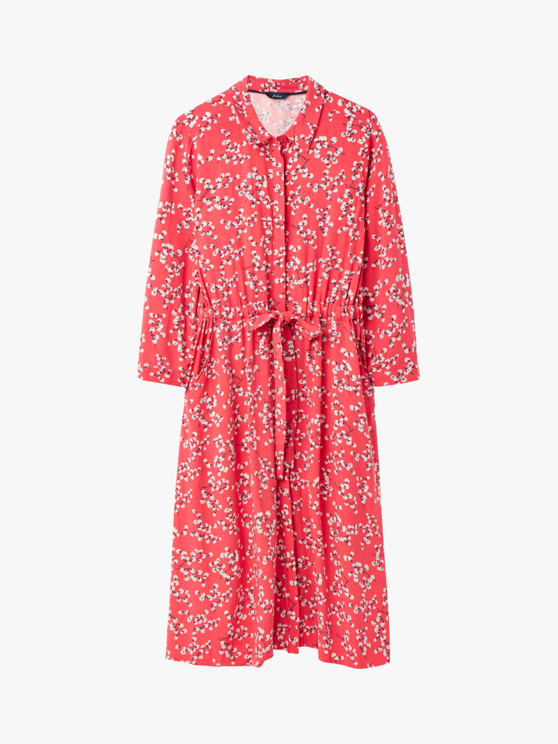 Joules Winslet Floral Button Dress, Red Ditsy