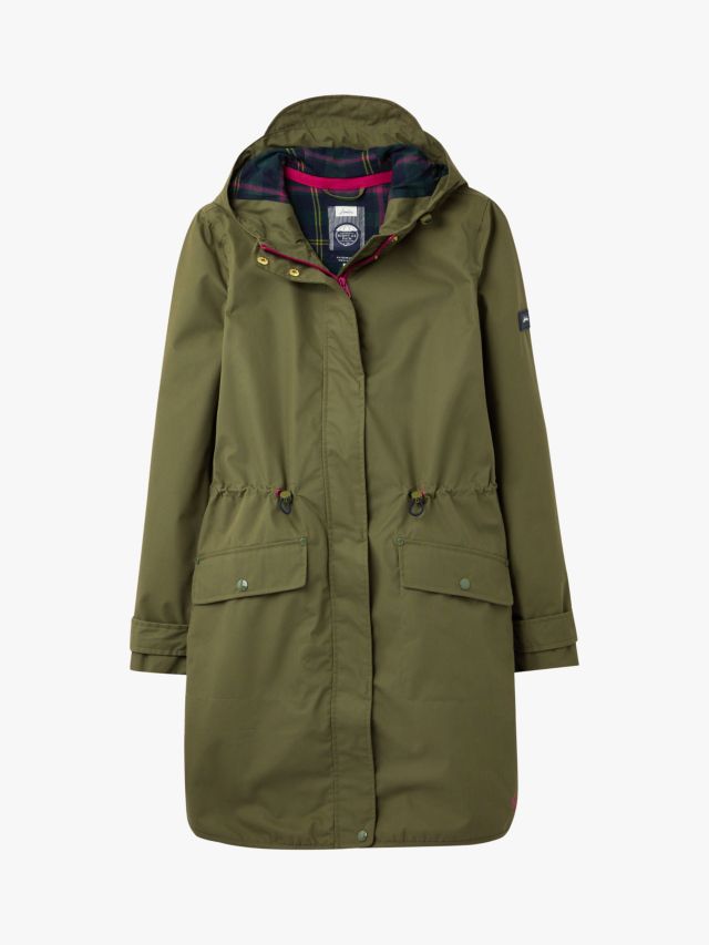 Joules green barrowden store longline waterproof coat