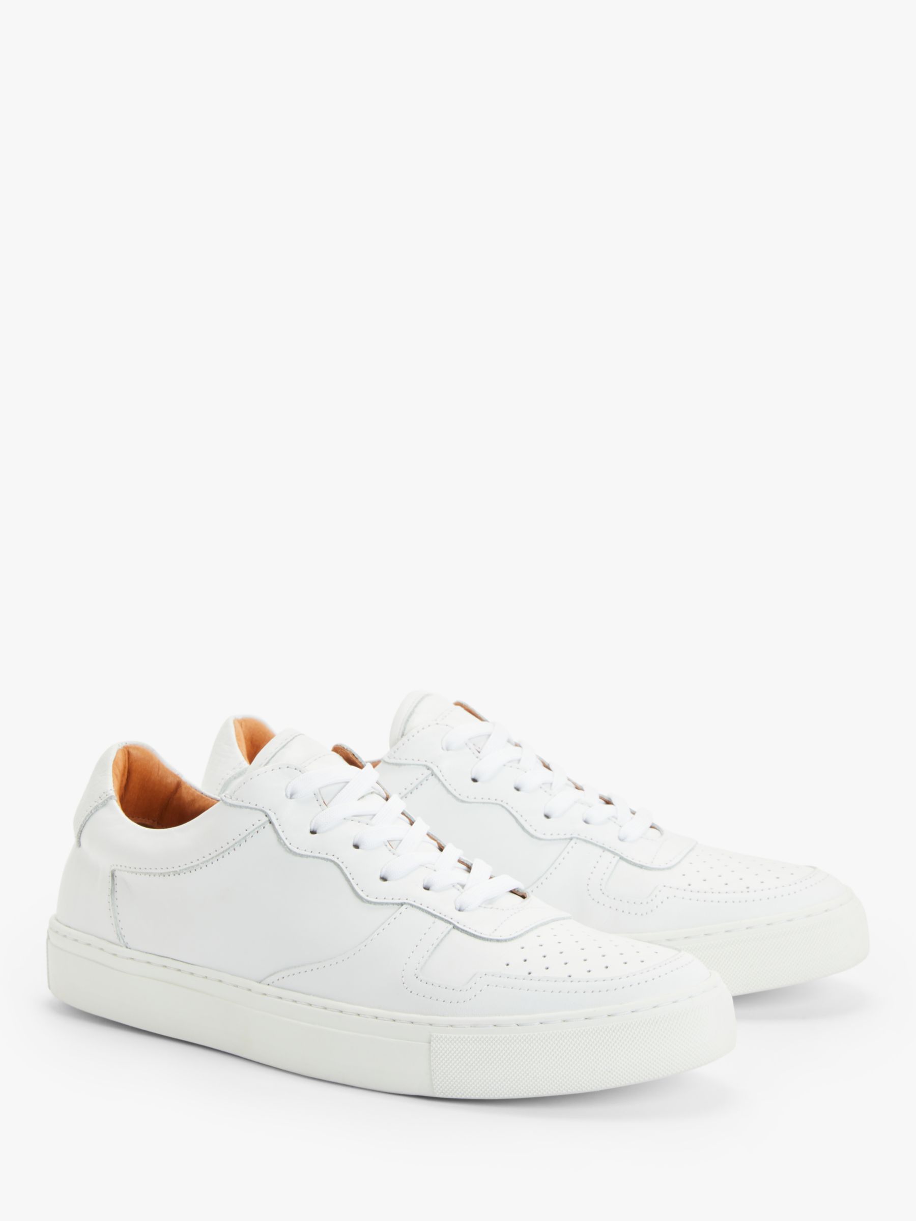 John Lewis & Partners Leather Cupsole Trainers, White