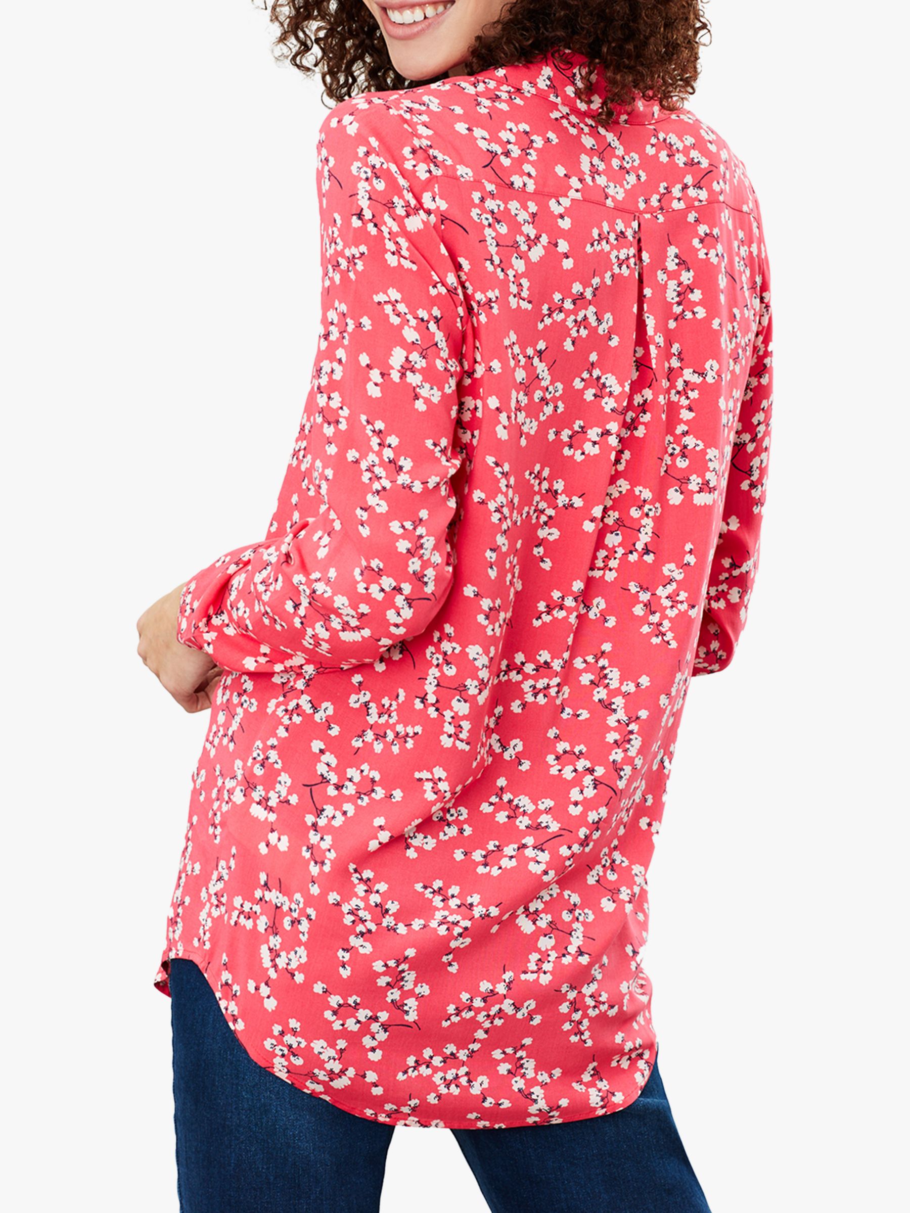 Joules Elvina Button Front Top, Red Ditsy