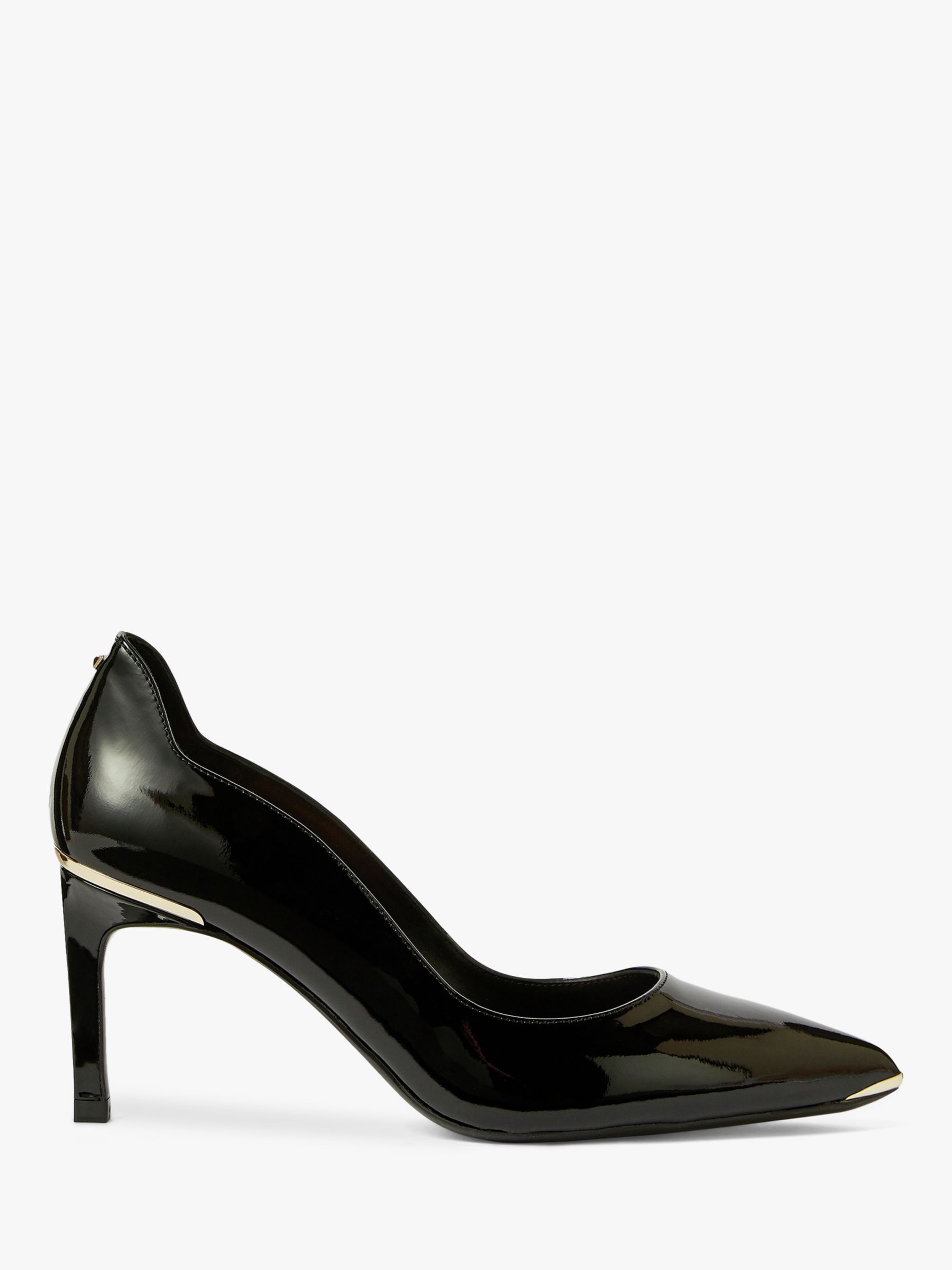 Ted Baker Eriina Stiletto Heel Leather Court Shoes, Black at John Lewis ...
