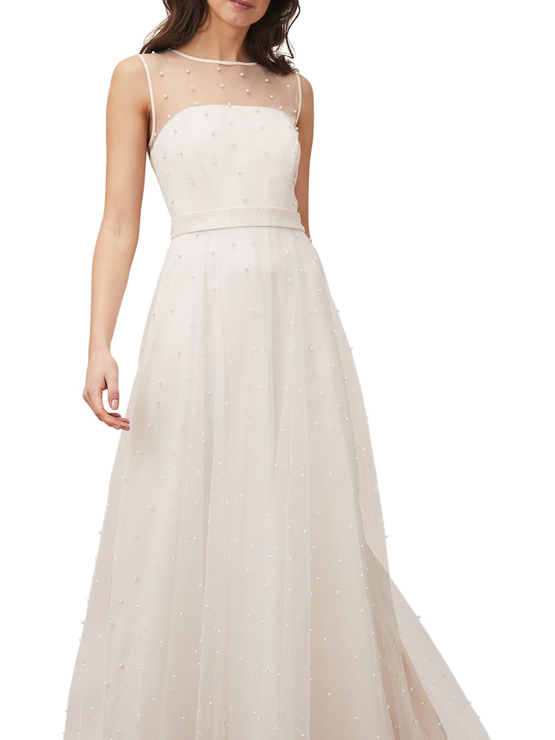 Phase Eight Genova Tulle Wedding Dress, Old Rose, 6