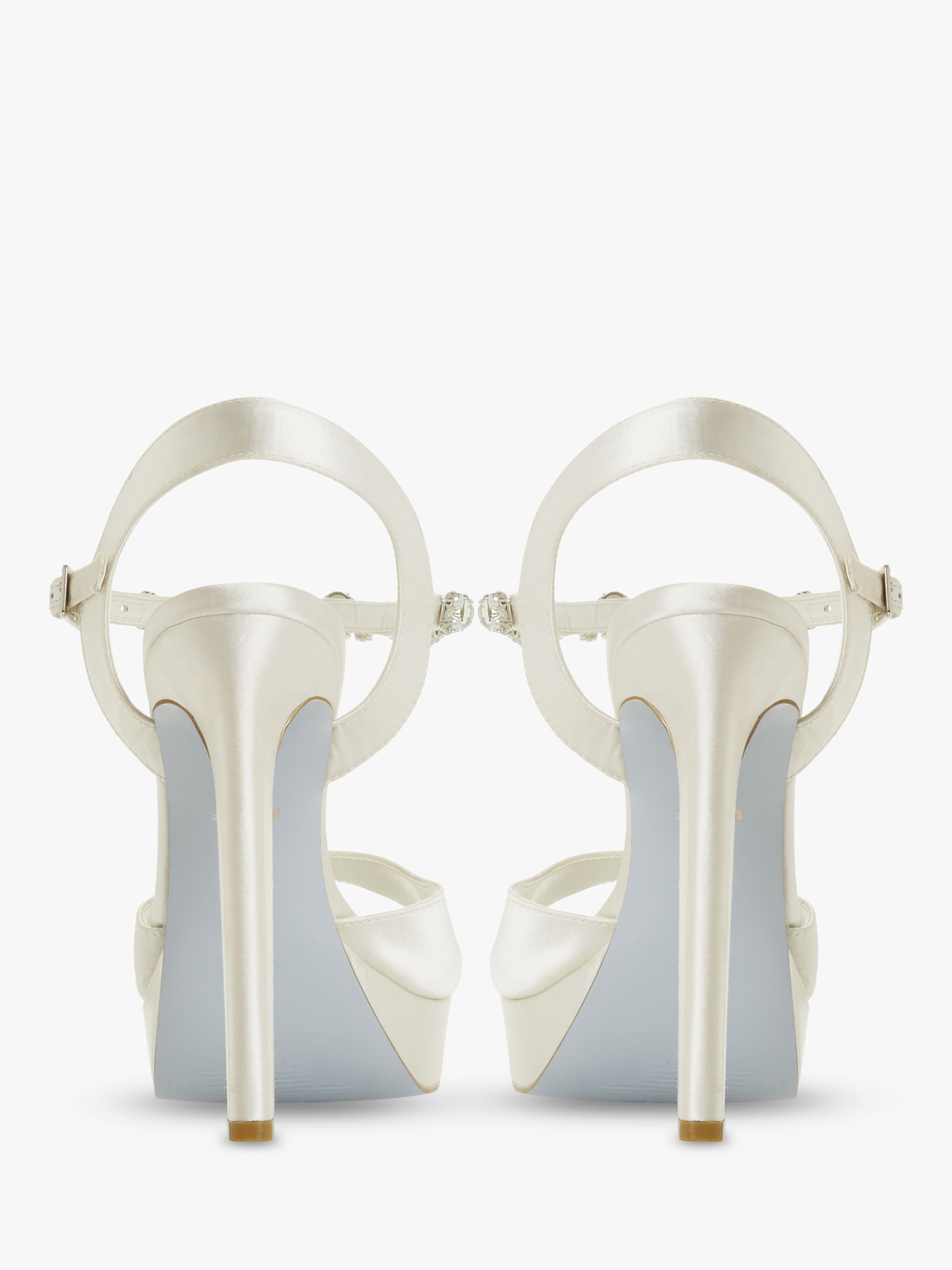 Dune Bridal Collection Miracle Satin Platform Embellished Sandals, Ivory-satin, 3
