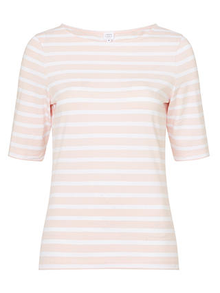 John Lewis & Partners Half Sleeve Boat Neck Stripe T-Shirt