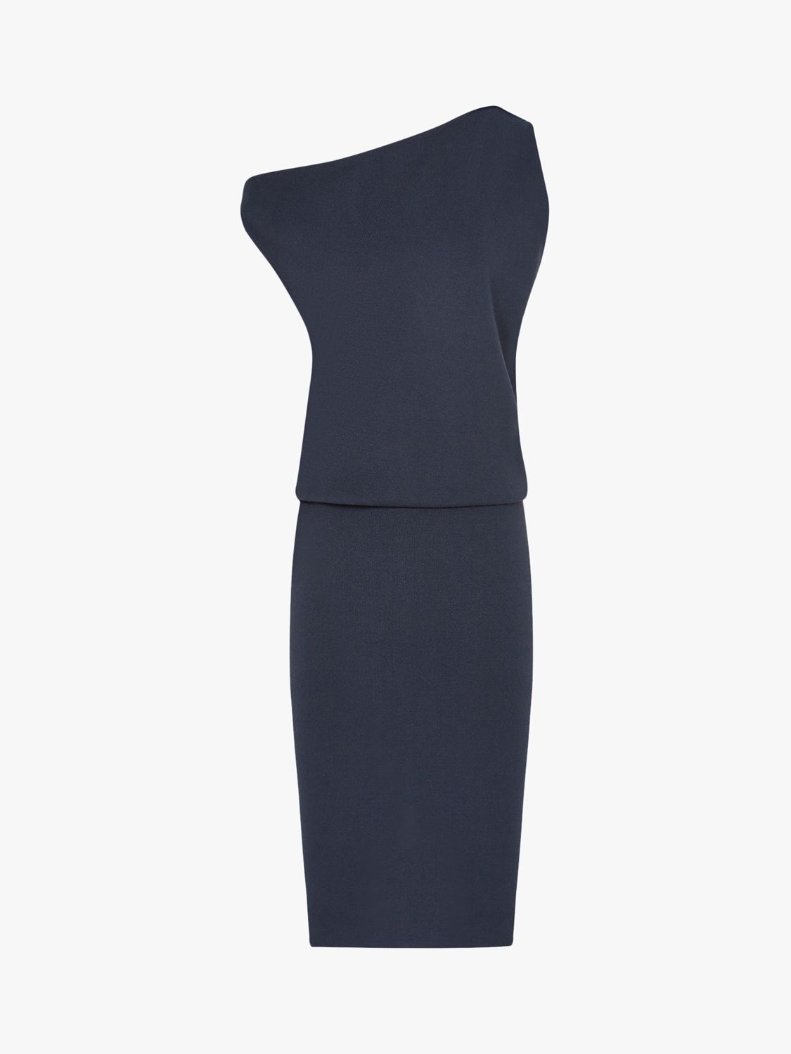 Reiss Claudine Draped Knitted Dress, Navy