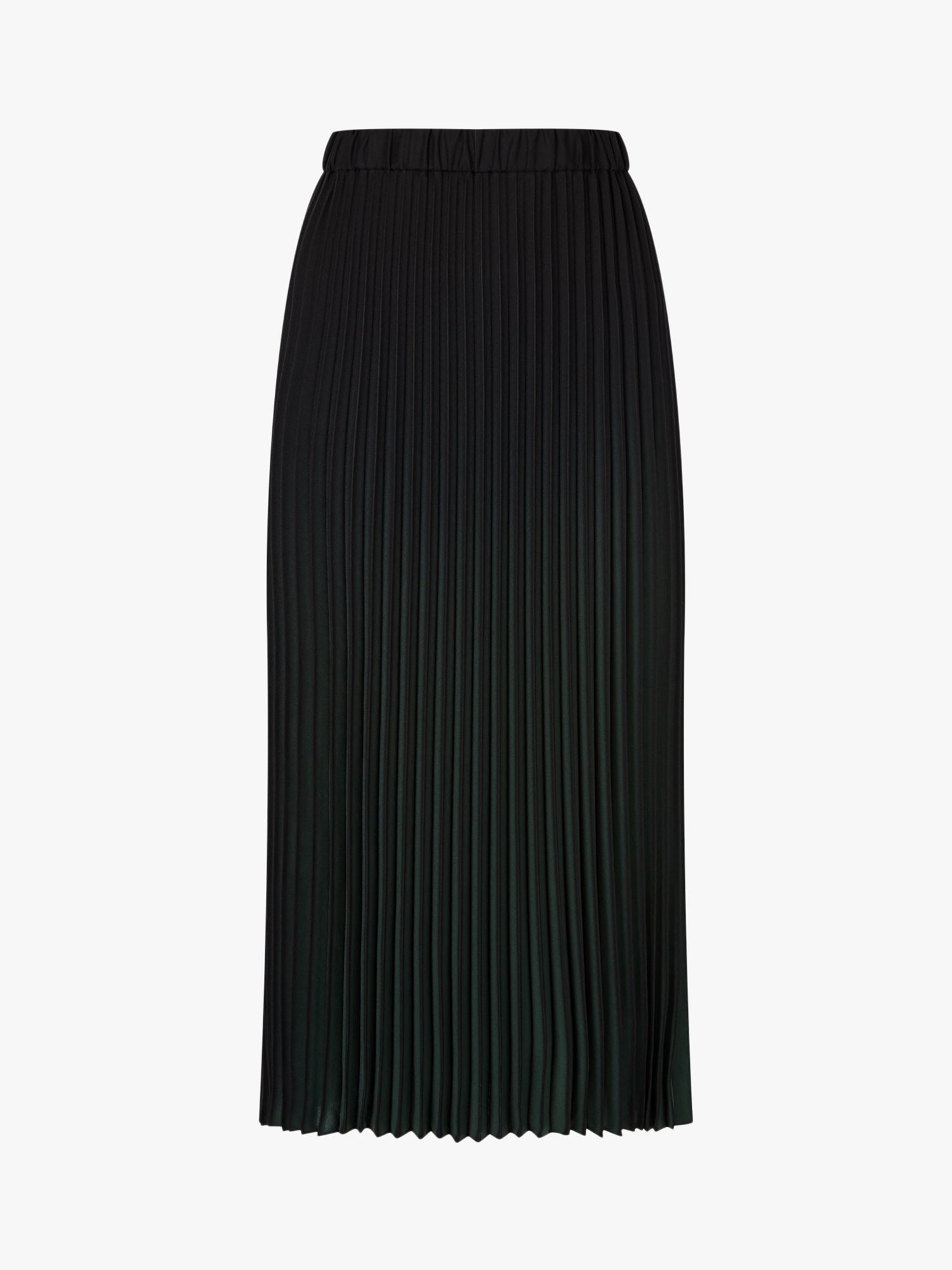 Hobbs Tasha Pleated Midi Skirt, Black/Green