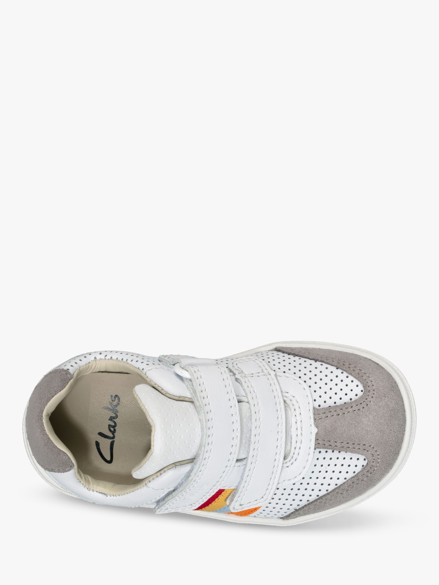 clarks childrens white trainers