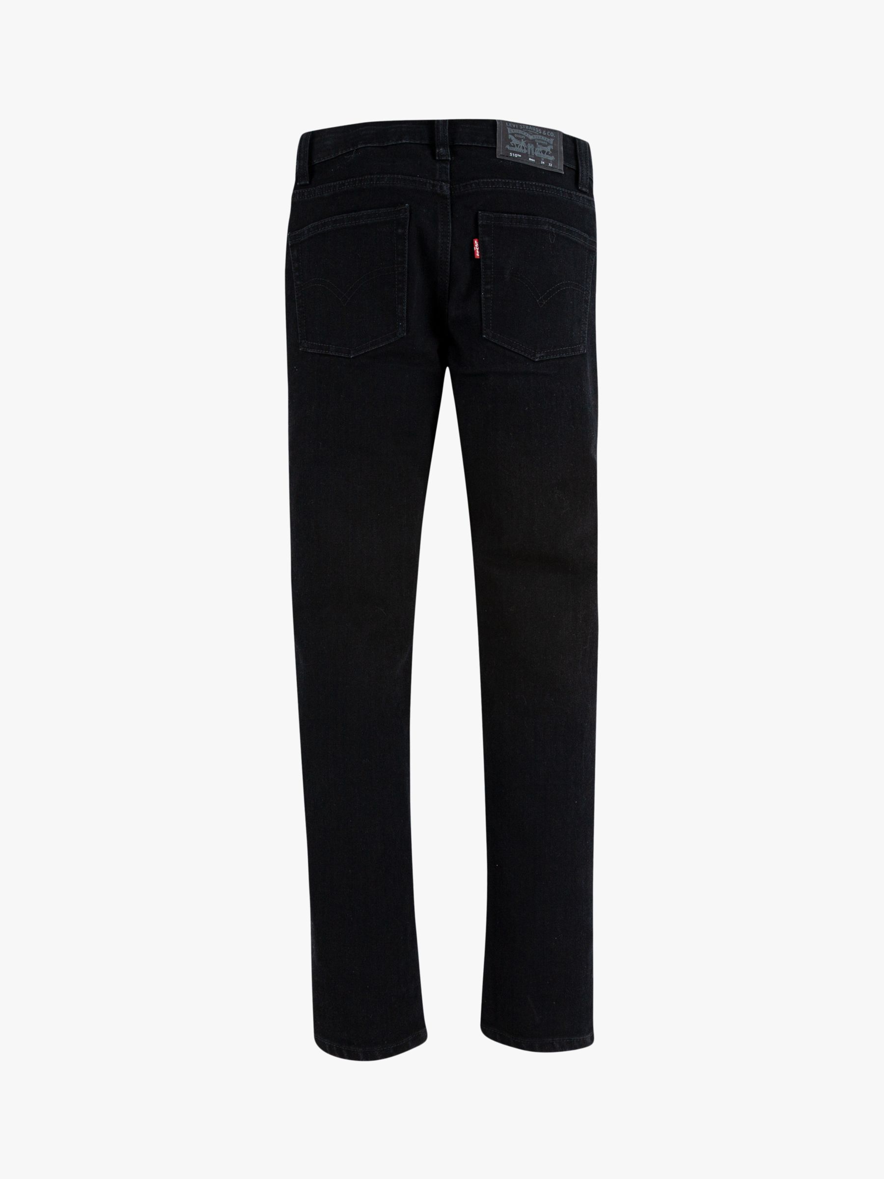 Levi Boys' 510 Skinny Fit Jeans, Black Stretch at John Lewis & Partners