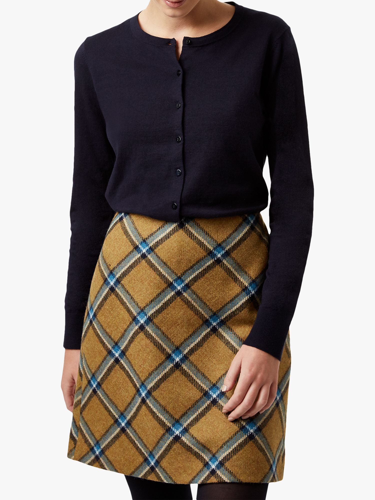 Hobbs Maddie Cropped Cardigan, Navy at John Lewis & Partners