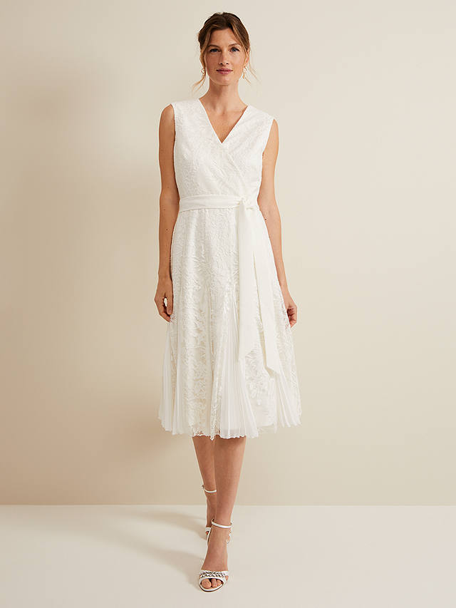 Phase Eight Caterina Embroidered Wedding Dress, Pale Cream