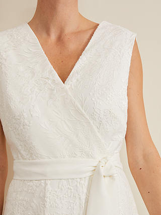 Phase Eight Caterina Embroidered Wedding Dress, Pale Cream