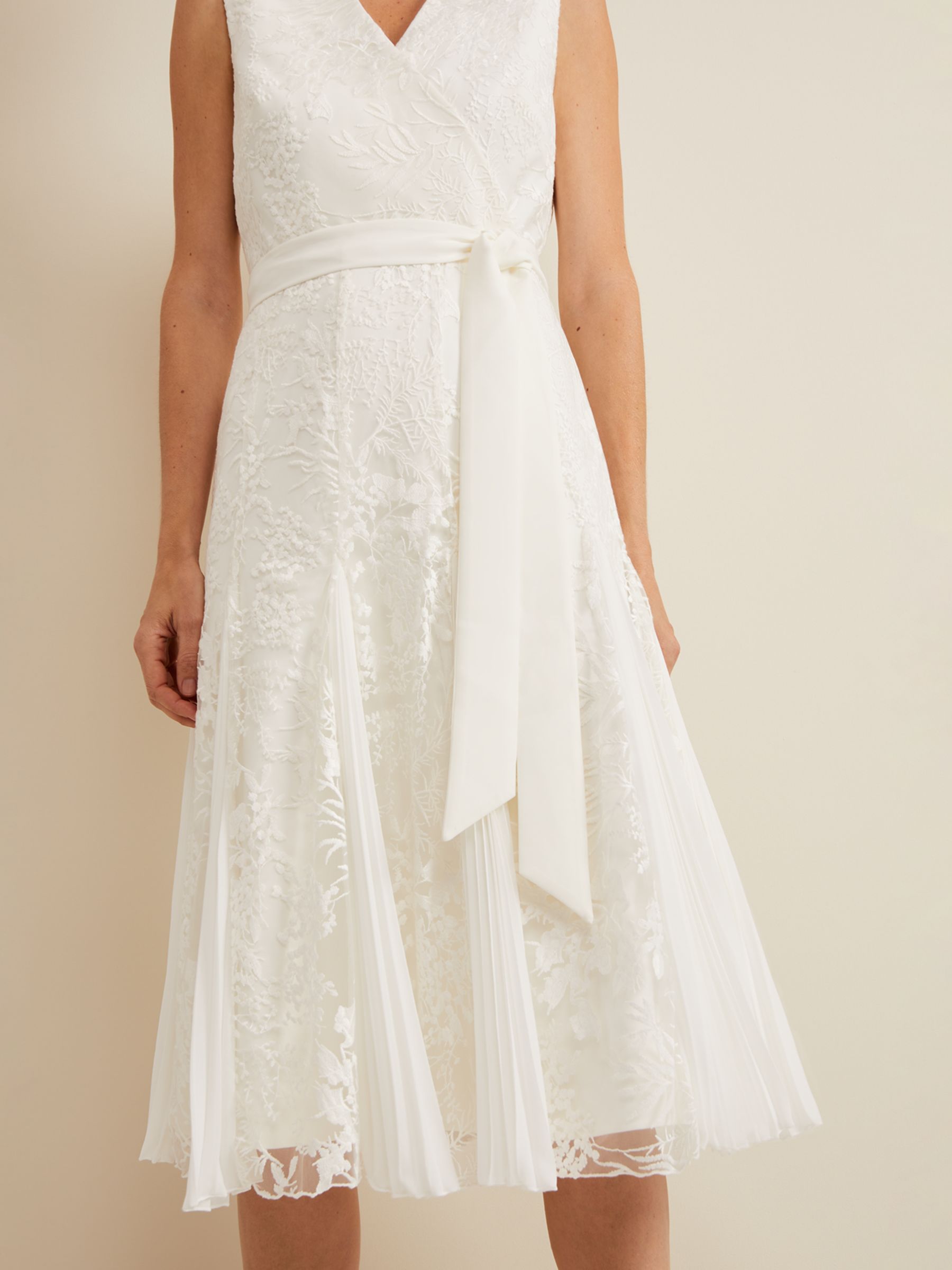 Buy Phase Eight Caterina Embroidered Wedding Dress, Pale Cream Online at johnlewis.com