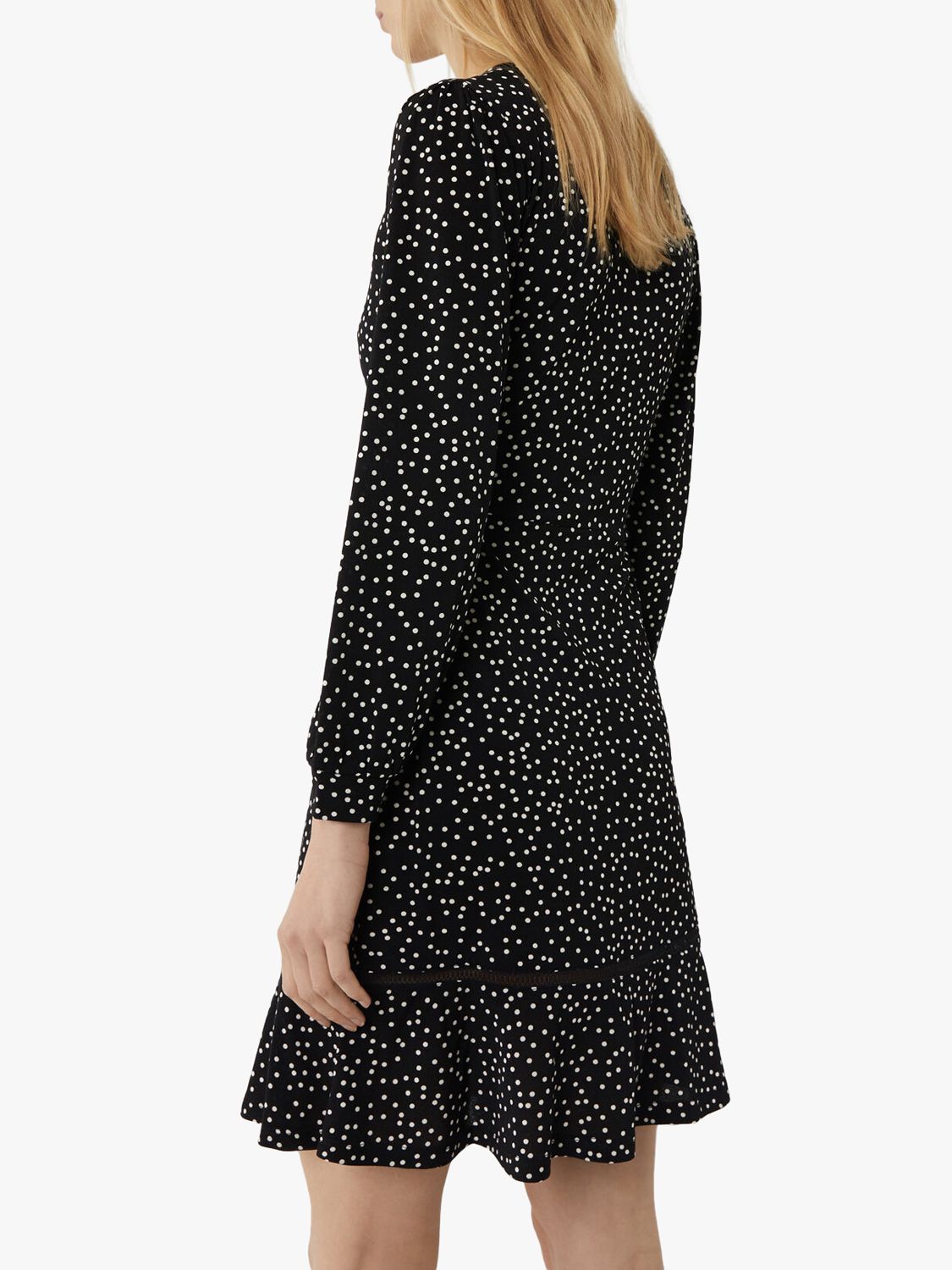 warehouse polka dot mini flippy dress