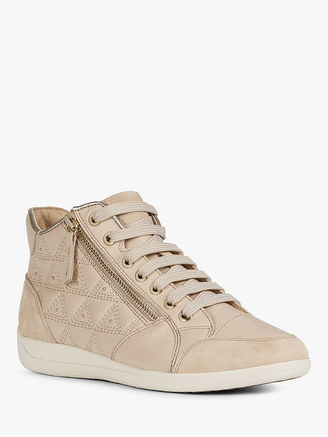 Geox Women's Myria High Top Lace Up Trainers, Natural at John Lewis ...