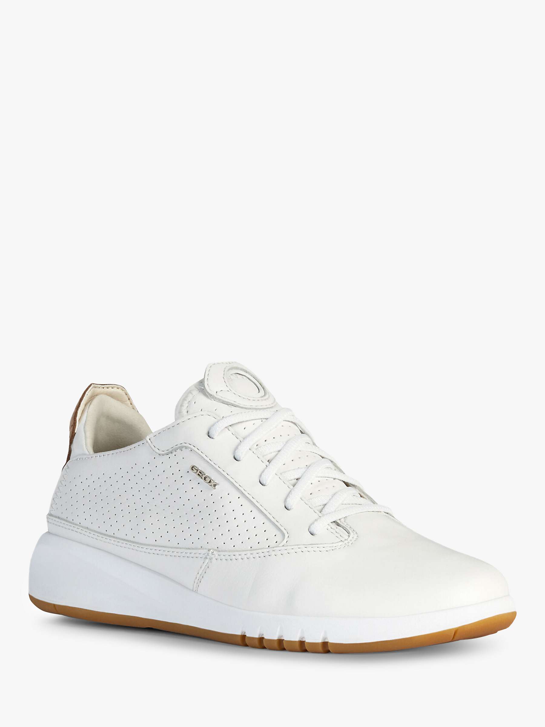 Buy Geox Aerantis Leather Trainers, White Online at johnlewis.com