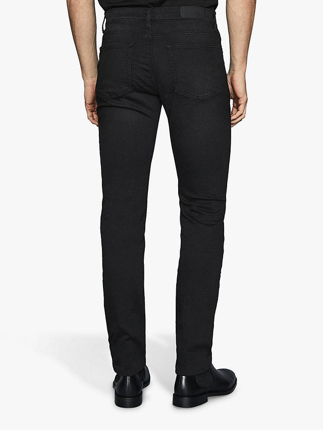 Reiss Arena Jersey Stretch Slim Fit Jeans, Black at John Lewis & Partners