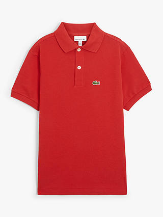Lacoste Boys' Pique Polo Shirt, Red