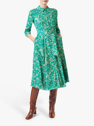 Hobbs Lillian Shirt Dress, Meadow Green