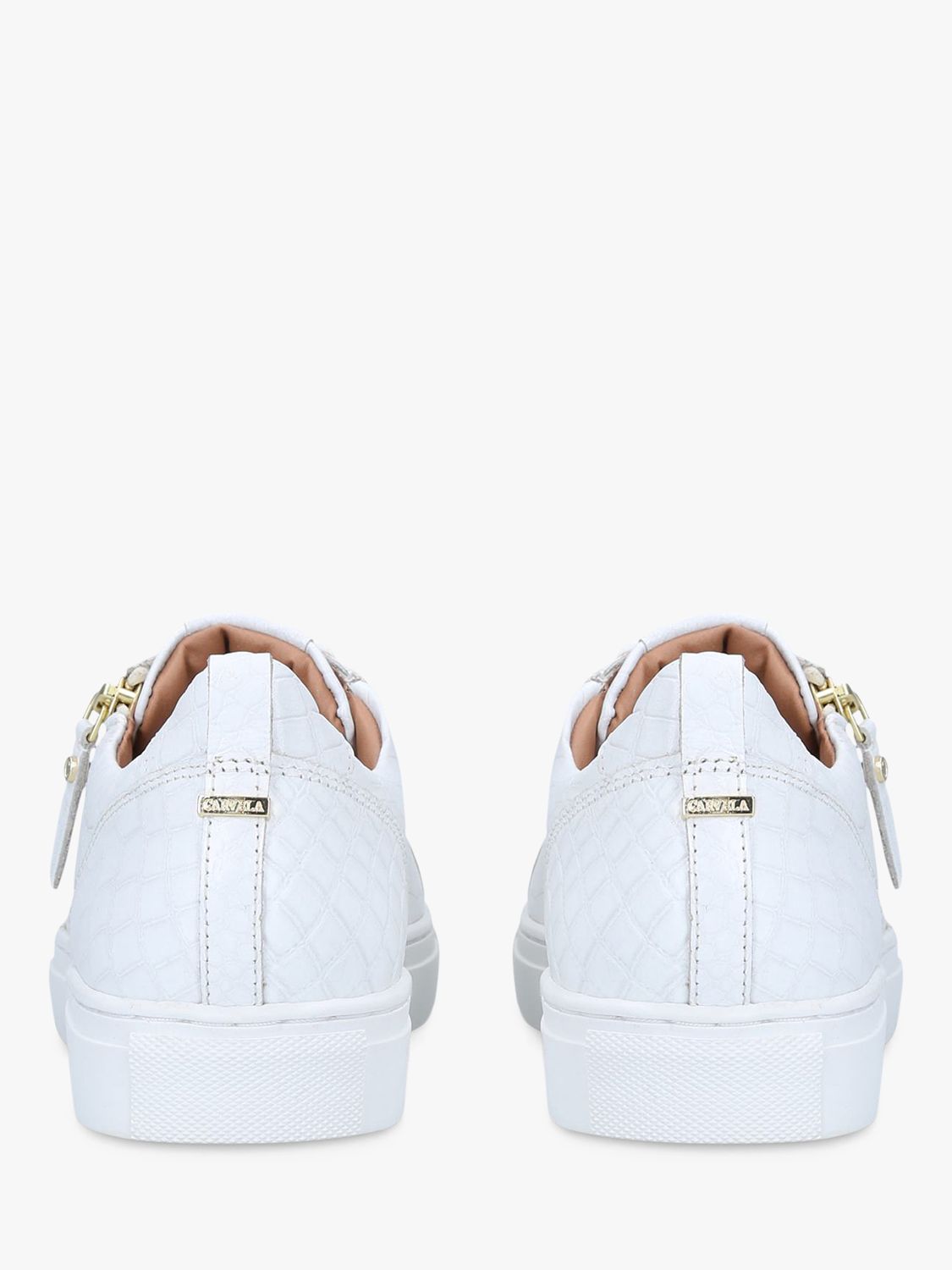 Carvela Logan Leather Lace Up Trainers, White
