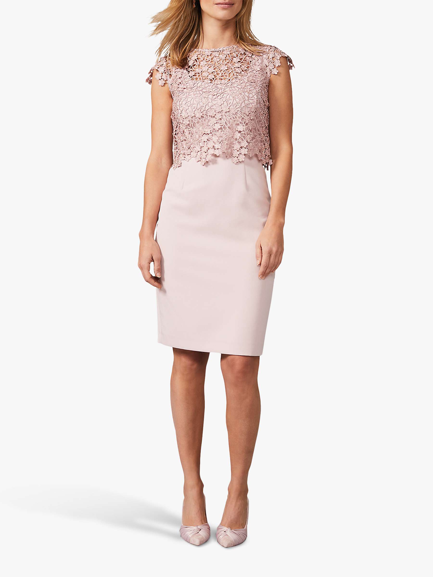 Phase Eight Mariposa Double Layered Dress, Antique Rose at John 
