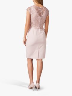 Phase Eight Mariposa Double Layered Dress, Antique Rose, 8