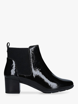 Carvela Comfort Reena Patent Leather Ankle Boots, Black