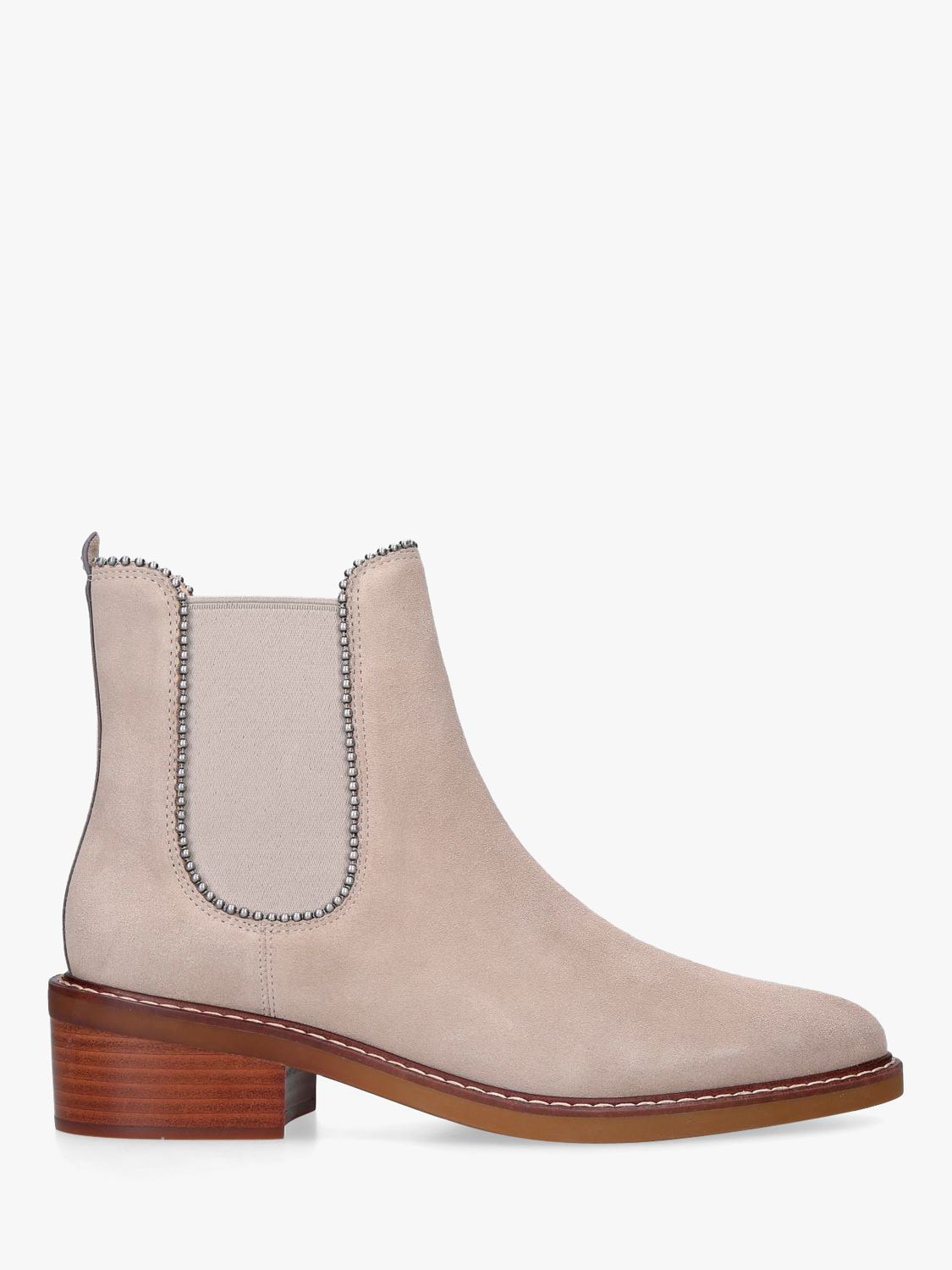 Coach Bowery Beadchain Suede Ankle Boots, Natural