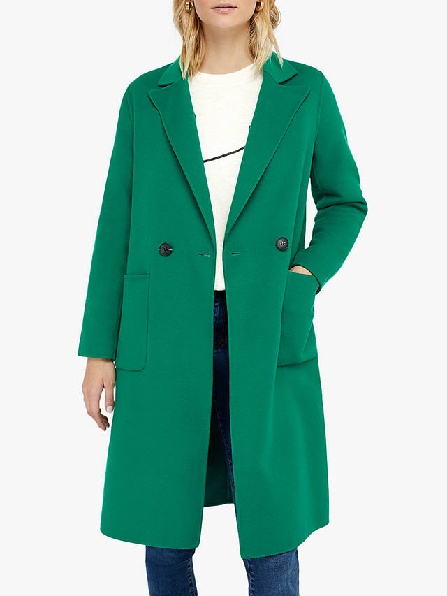 Monsoon Rachel Midi Coat, Green