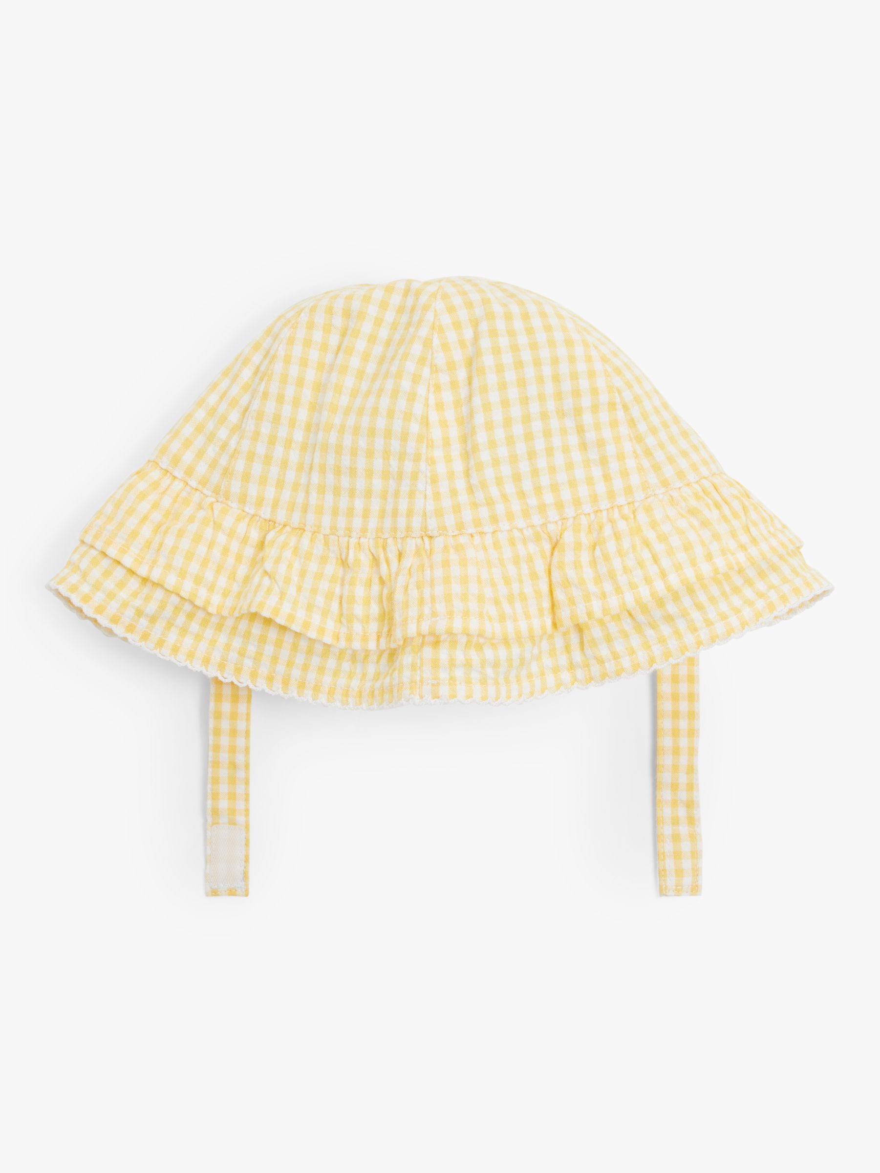 John Lewis & Partners Baby Gingham Hat, Yellow