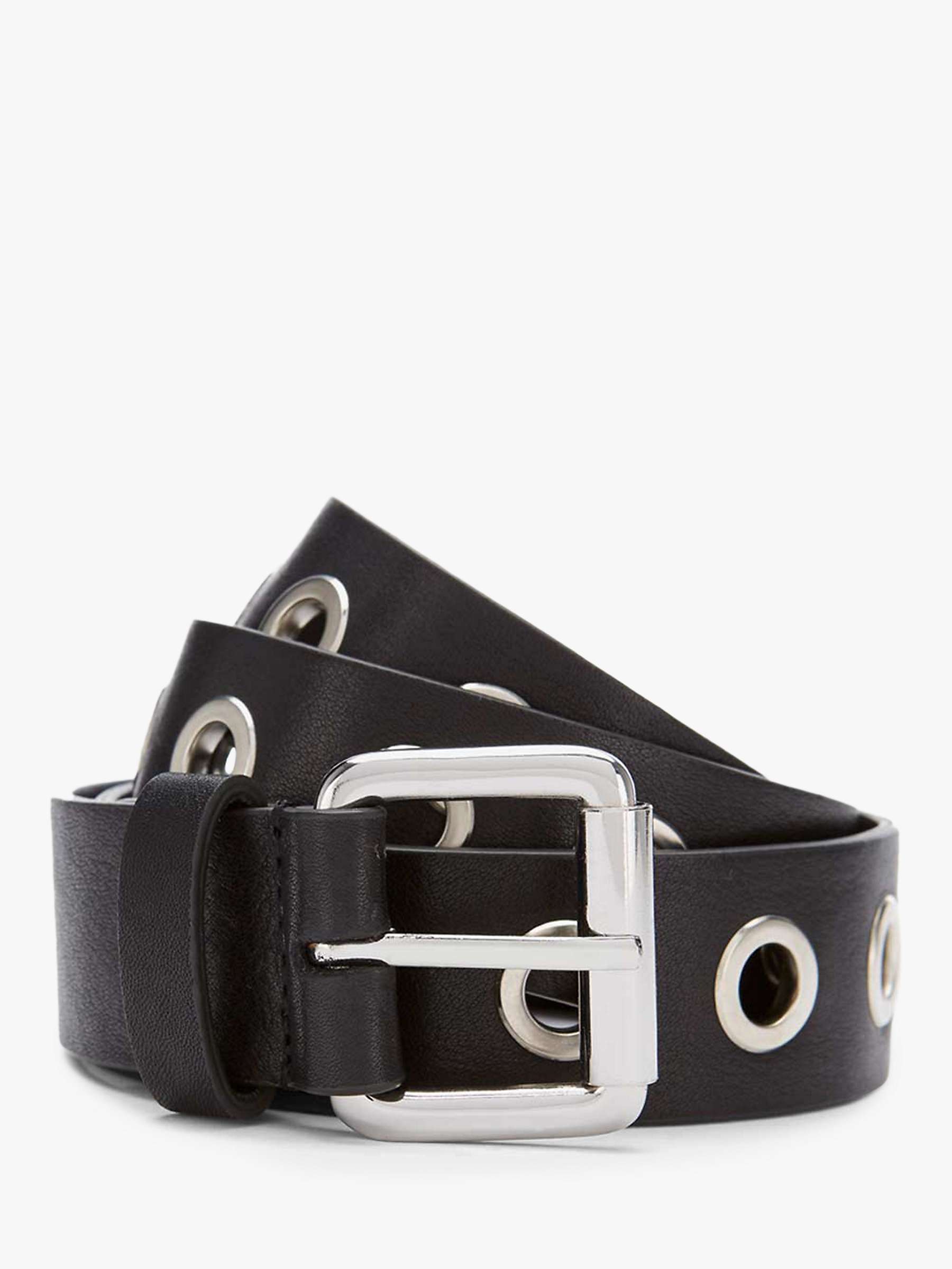 Buy Mint Velvet Eyelet Leather Belt, Black Online at johnlewis.com