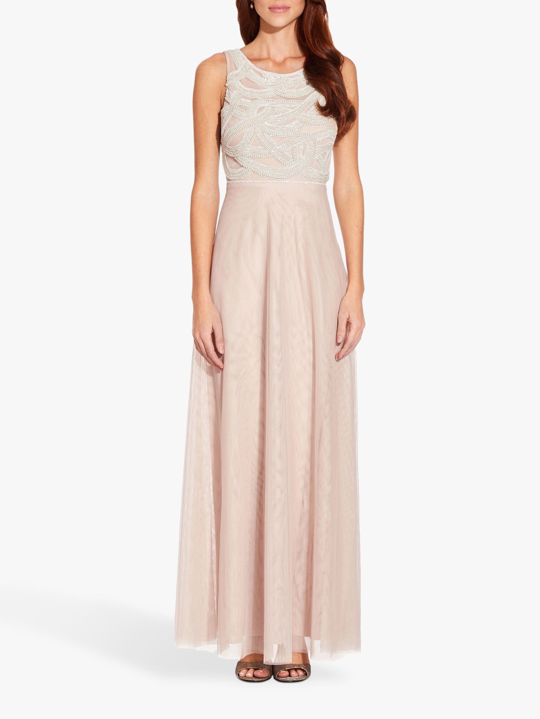 Adrianna Papell Beaded Sleeveless Gown, Shell