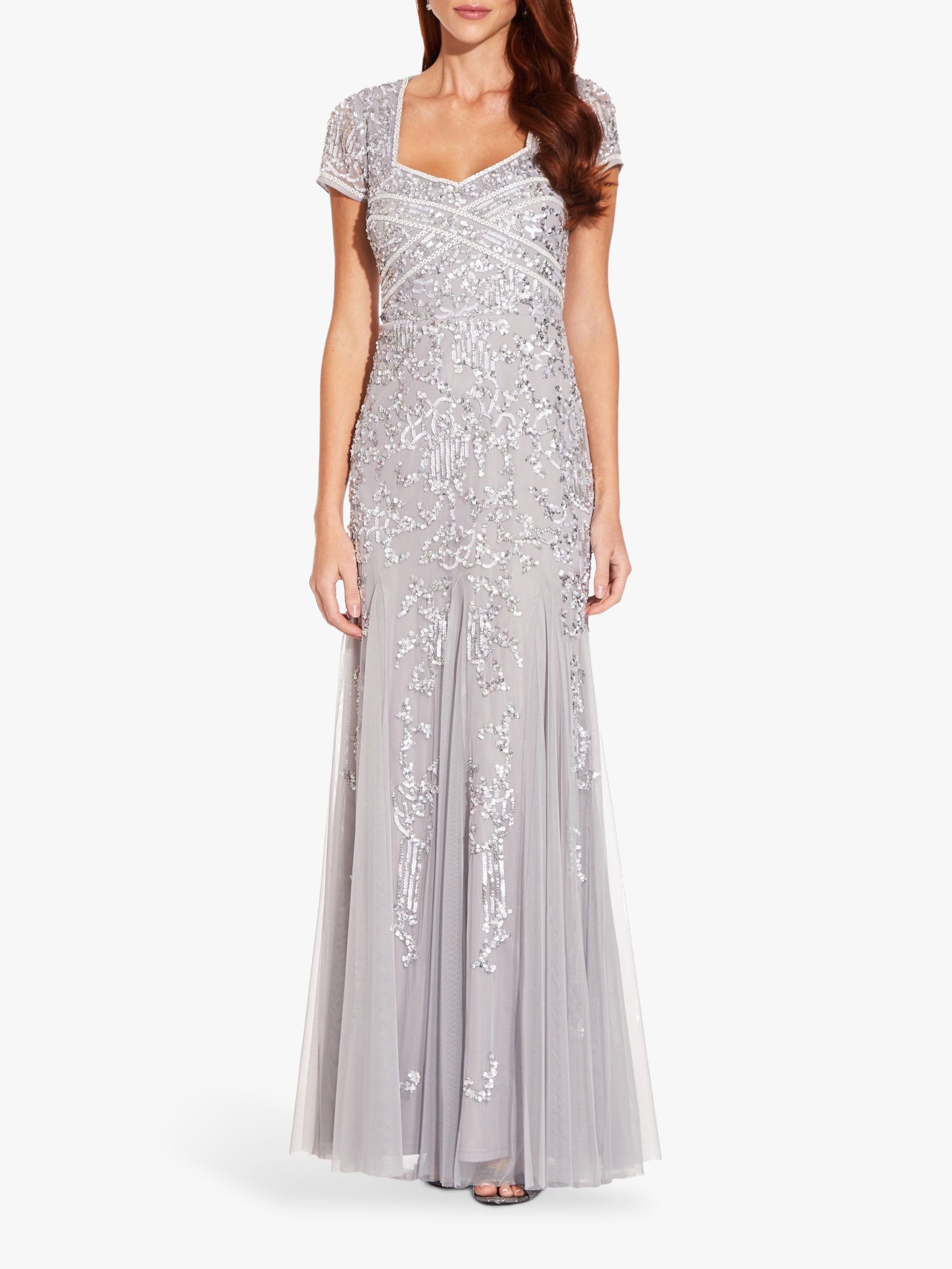 Adrianna Papell Beaded Godet Gown ...