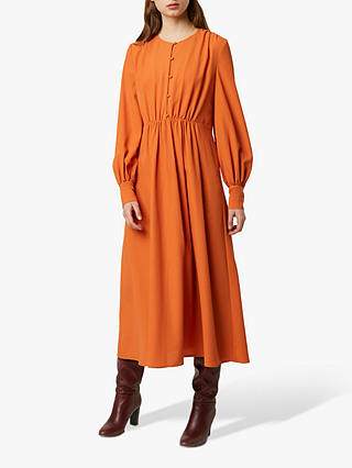 French Connection Essi Crepe Midi Dress, Mulled Orange